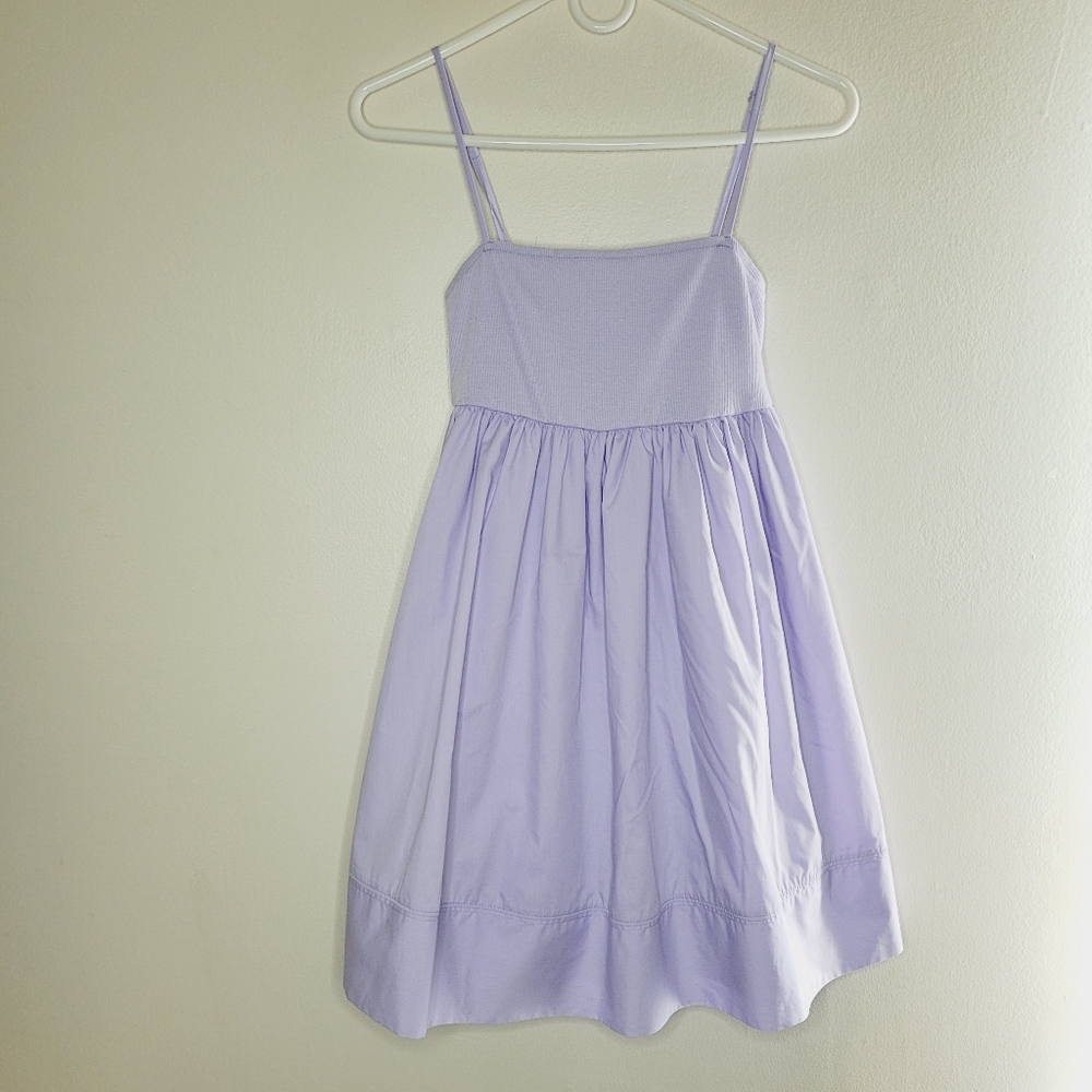 A.C.W. Dress Mini Dual Fabric Voluminous Purple Small Lined Adjustable Baby Doll